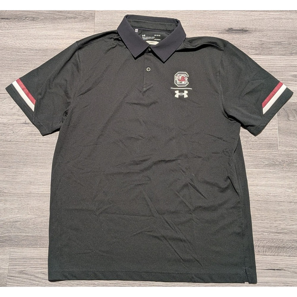 Under Armour Men's Black South Carolina Gamecocks Coach Lembo Polo Shirt Size XL